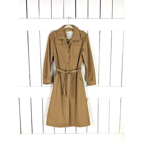 Vintage London Fog belted rain trench coat 12 regular - Picture 1 of 10